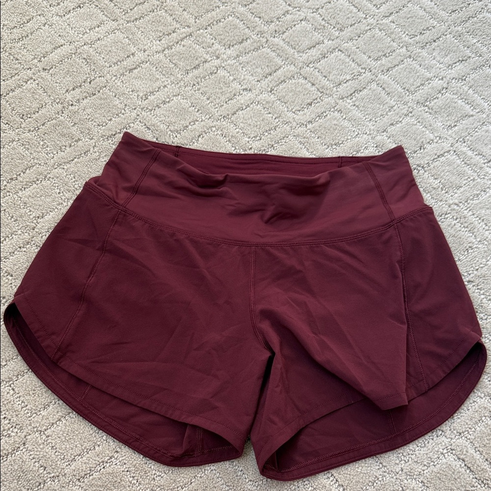 Lululemon Speed Up High-Rise Lined Short 4” Maroon